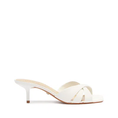 Schutz Keefa Mule Leather Sandal In White