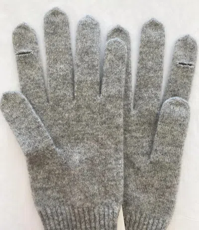 White + Warren Cashmere Texting Gloves In Grey Heather