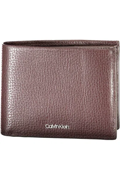 Calvin Klein Leather Men's Wallet In Brown