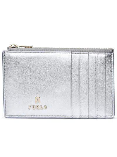 Furla Silver Leather Card Case
