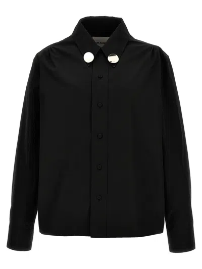 Jil Sander Jewel Detail Shirt In Black