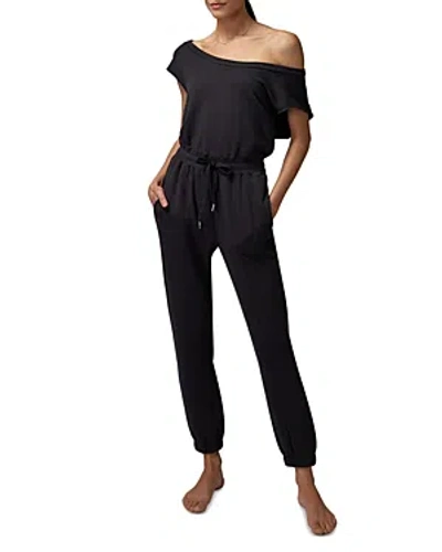 Spiritual Gangster Shelly Off The Shoulder Jumpsuit In Vintage Black