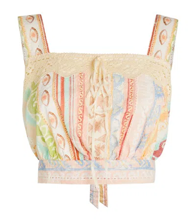 Hayley Menzies Women's Broderie Anglaise Bow Cami Top In Dancing Girls - Pastel Multi