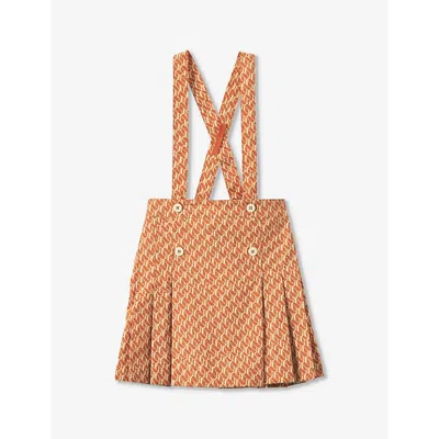 Caramel Girls Apricot Geo Print Kids Hedera Cotton-poplin Skirt 3-12 Years