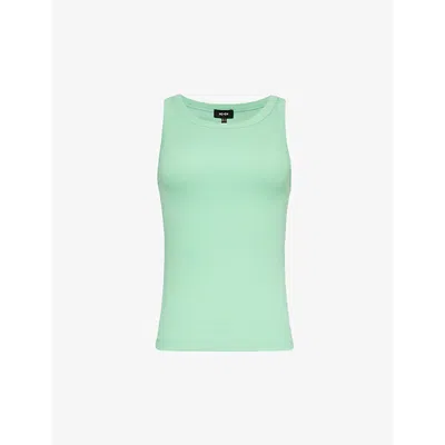 Me And Em Womens Hot Mint Round-neck Stretch-cotton Top