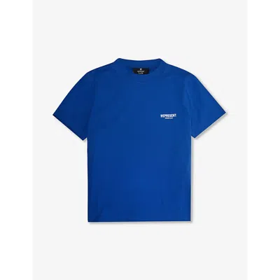 Represent Boys Cobalt Kids Logo-print Short-sleeve Cotton-jersey T-shirt 4-6 Years