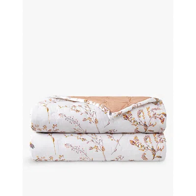 Yves Delorme Multicoloured Fugues Floral-print Organic-cotton Double Bed Cover 250cm X 250cm