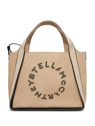 Stella Mccartney Logo Bananatex Canvas Crossbody Bag In Neutrals