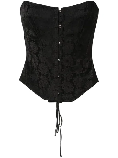 Stella Mccartney Strapless Corset Top In Black