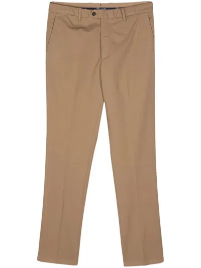 Drumohr Pressed-crease Tapered Trousers In Beige