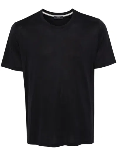 Herno Cotton Jersey T-shirt In Blue