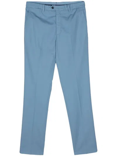 Drumohr Pressed-crease Tapered Trousers In Blue