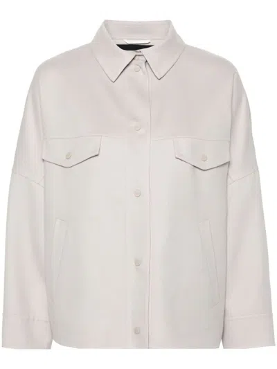 Herno Flannel Shirt Jacket In Beige