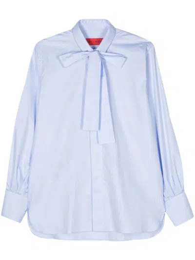Wild Cashmere Long-sleeve Cotton Shirt In Blue