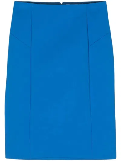 Patrizia Pepe Interwoven Straight Skirt In Blue