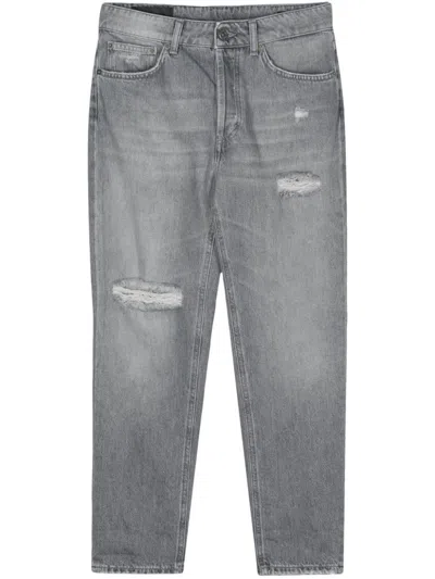 Dondup Koons Logo-patch Jeans In Gray