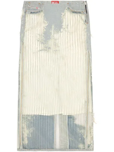 Diesel De-pigo-fse Pinstripe Devoré Skirt In Grey