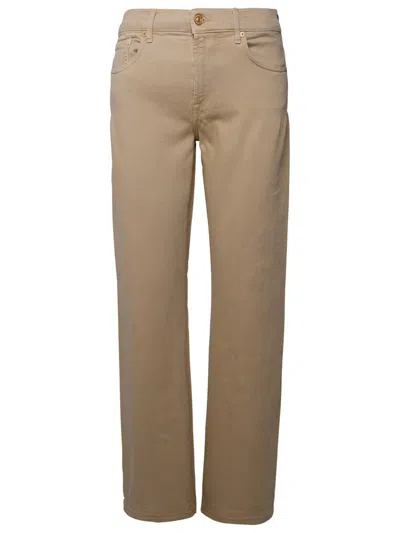 7 For All Mankind Beige Cotton Jeans