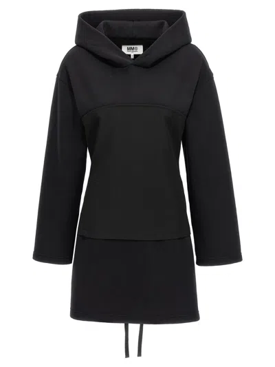 Mm6 Maison Margiela Corset Hoodie Dress In Black