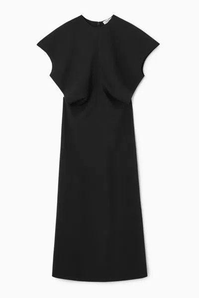 Cos Spiral Seam Maxi Dress In Black