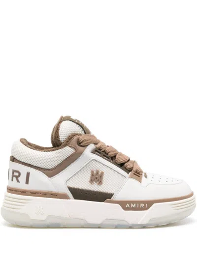 Amiri Ma-1 Leather Sneakers - Women's - Fabric/rubber/calf Leather In Weiss