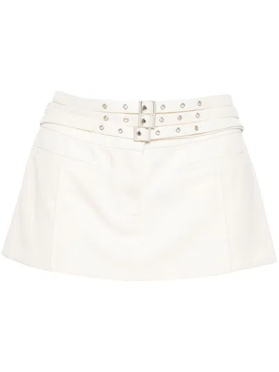 Aya Muse Multiple-belts Low-rise Miniskirt In Nude