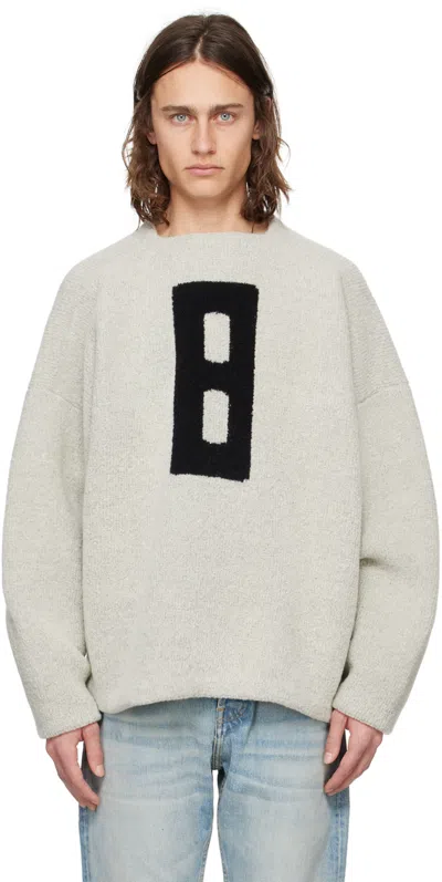 Fear Of God Oversized Intarsia-knit Virgin Wool-blend Bouclé Jumper In Grey