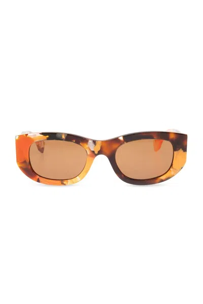 Gucci Eyewear Oval Frame Sunglasses In Brown