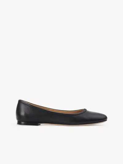 Chloé Black Marcie Leather Ballerina Shoes