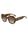 Isabel Marant 52mm Gradient Geometric Sunglasses In Havana Dark Brown