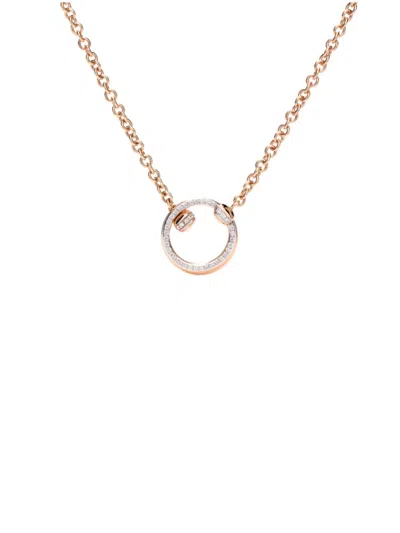 Pomellato 18k Rose Gold Together Diamond Circle Pendant Necklace