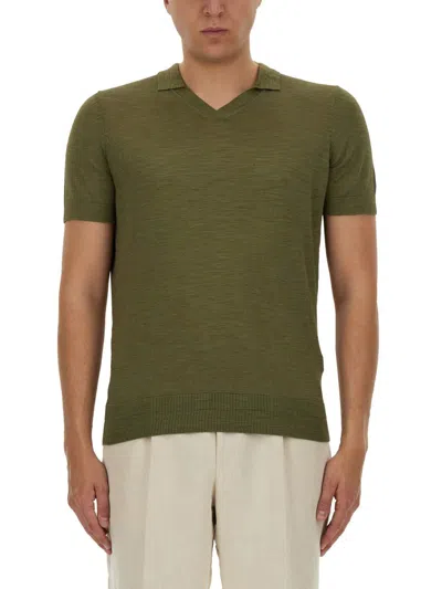 Hugo Boss Knitted Polo. In Green
