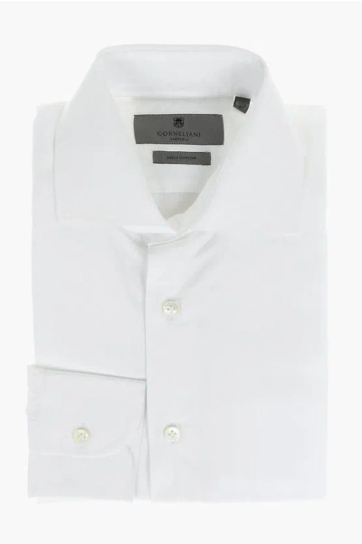 Corneliani Sartoria Standard Collar Cotton Shirt In White