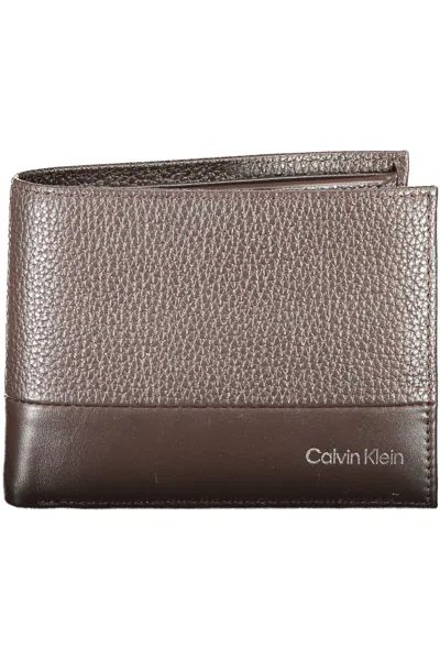 Calvin Klein Leather Men's Wallet In Brown