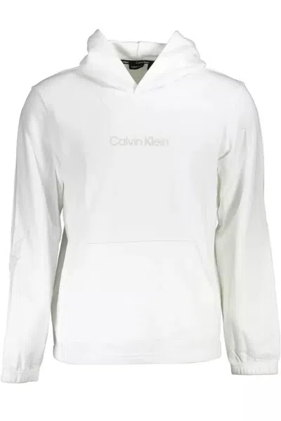 Calvin Klein Elegant White Hooded Sweater With Print