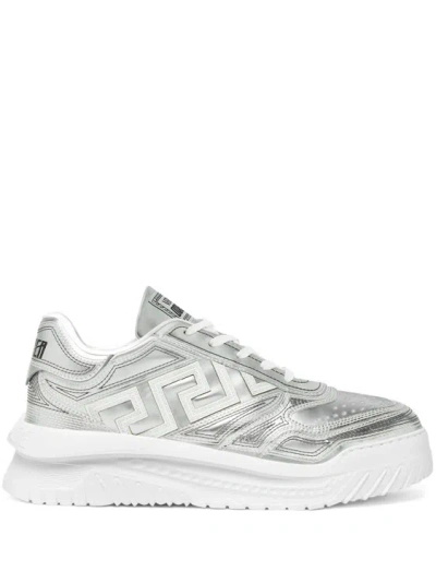 Versace Greca Odissea Sneakers In Silver
