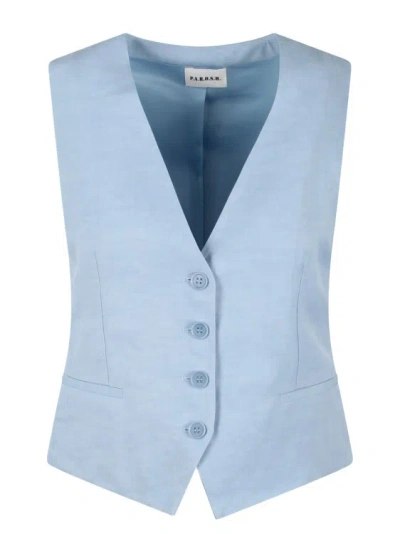 P.a.r.o.s.h V-neck Button-down Waistcoat In Blue