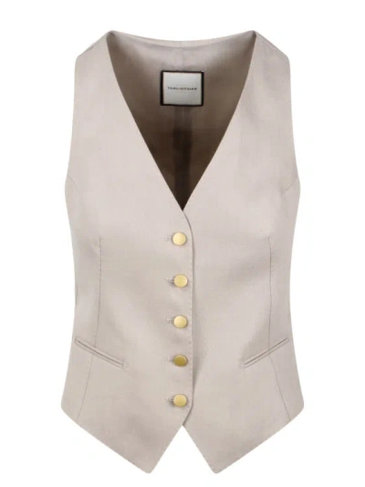 Tagliatore Linen Waistcoat In Neutrals