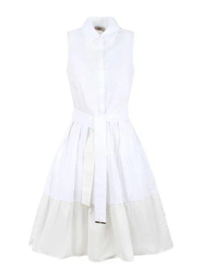 Herno Cotton Sleeveless Dress In White