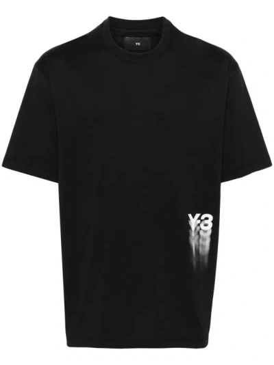 Y-3 Gfx Ss Cotton T-shirt In Black