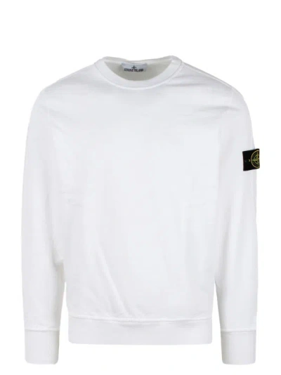 Stone Island Cotton Crewneck Sweatshirt In White