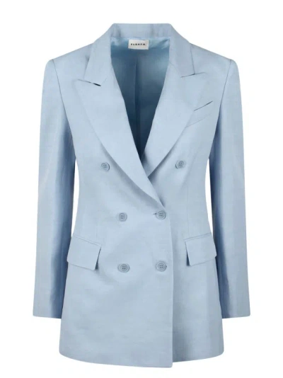 P.a.r.o.s.h Double-breasted Blazer In Light Blue