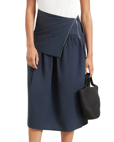Modern Citizen Jelani Foldover Zip-waist Skirt In Blue