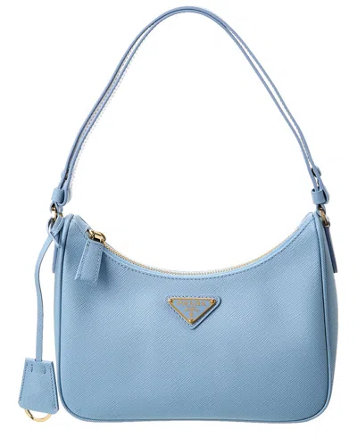 Prada Re-edition 2005 Leather Shoulder Bag In Blue