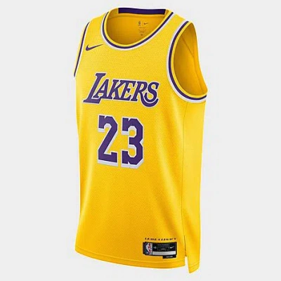 Nike Los Angeles Lakers Icon Edition 2022/23  Men's Dri-fit Nba Swingman Jersey In Yellow