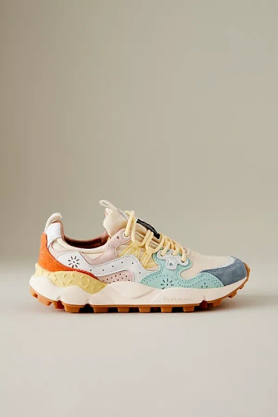 Flower Mountain Panelled Lace-up Sneakers In Beige