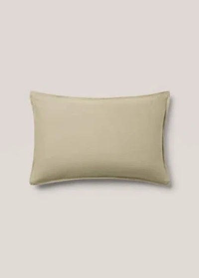 Mango Home 100% Linen Two-tone Cushion Case 40x60cm Olive Green In Neutral