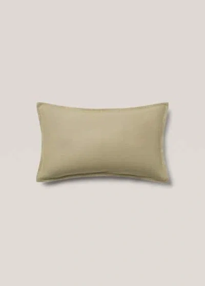 Mango Home 100% Linen Cushion Cover 12x20 In Olive Green