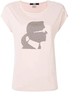 KARL LAGERFELD embellished Karl print T-shirt,76KW170656712286841