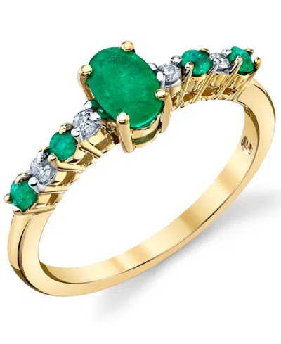 Macy's Emerald (5/8 Ct. T.w.) & Diamond (1/20 Ct. T.w.) Ring In 10k Gold